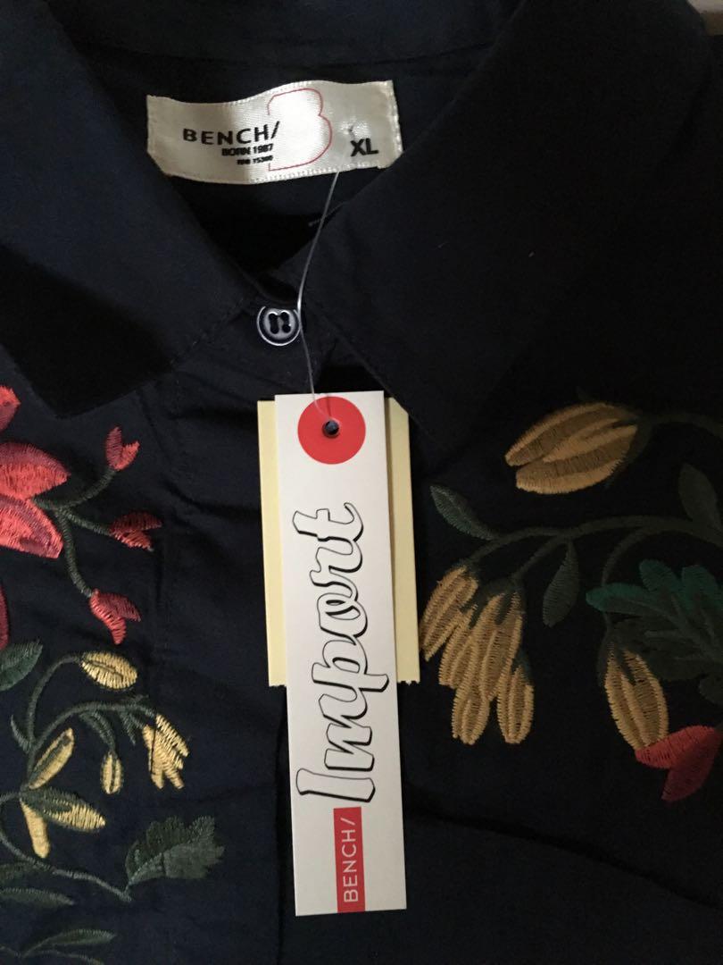 Bench floral embroidered polo Women s Fashion Tops Blouses on Carousell