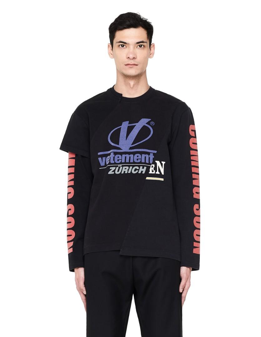 BNWT Vetements Long sleeve patchwork tshirt