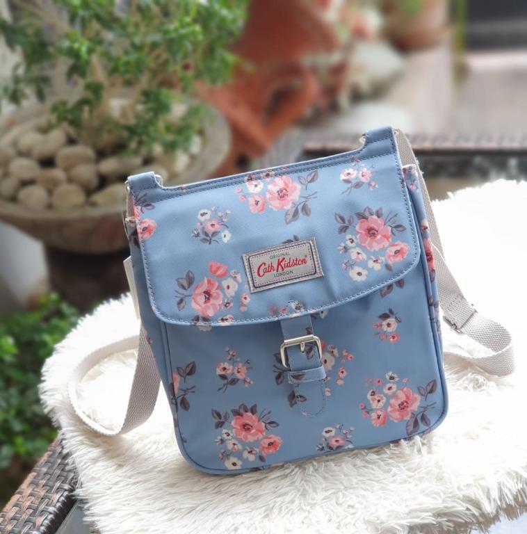Cath Kidston Groove Bunch Tab Saddle Crossbody Bag Light Blue Women s Fashion Bags Wallets Cross body Bags on Carousell