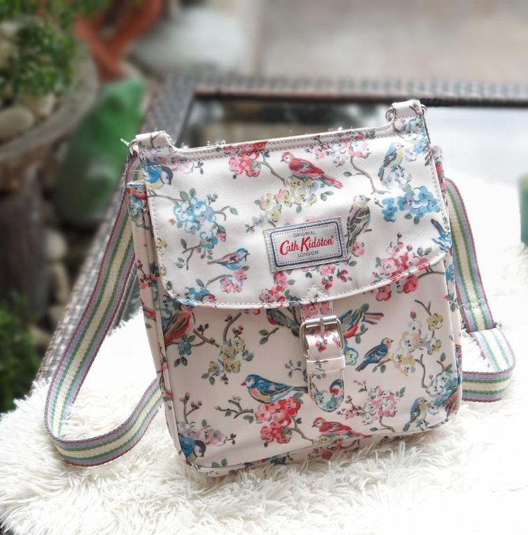 Cath Kidston Meadows Birds in Fawn Tab Saddle Crossbody Bag - White ...