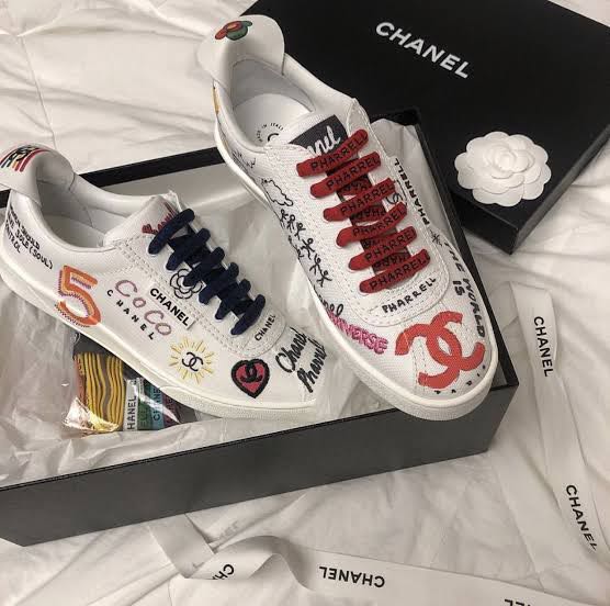 Chanel x Pharrell Capsule Collection Canvas Sneakers Size 39.5 Woman NEW