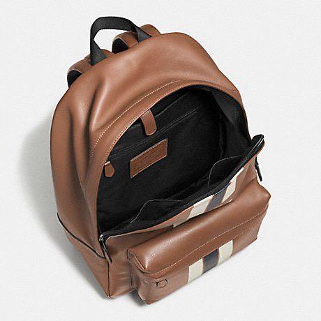 Coach Mens Varsity Leather Charles Backpack F72237 Dark Saddle 50 off