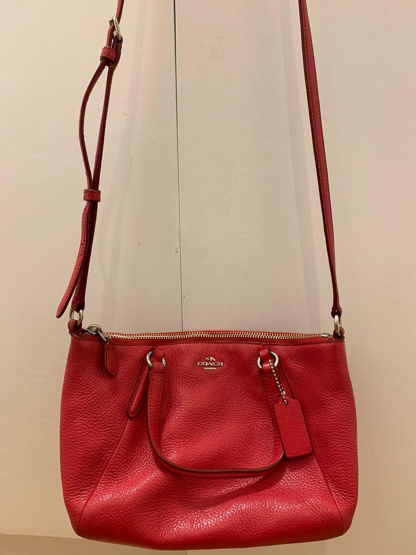 red coach sling bag