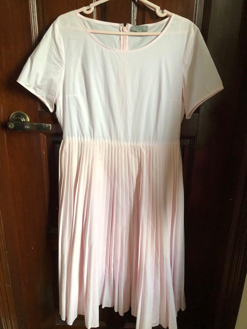 cos light pink dress COS Women's Buttoned Pima Mini Dress in Pink | Cotton