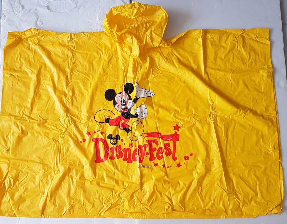 Disney Rain Jacket Mickey Mouse Poncho Kid s Rare Designer Fashion Vintage rain coat with Hoody Disneyland Disney Fest Classic Yellow Trendy