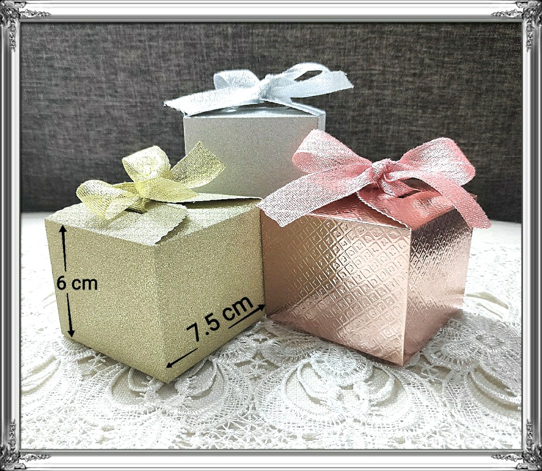 Sale 30 Set Of 5 Boxes Glitter Door Gift Box Wedding Birthday Gift Kahwin Nikah Berkat Diy Jewelry Jewellery Soap Candy Cake Brownie Chocolate Party Giveaway Design Craft Craft Supplies