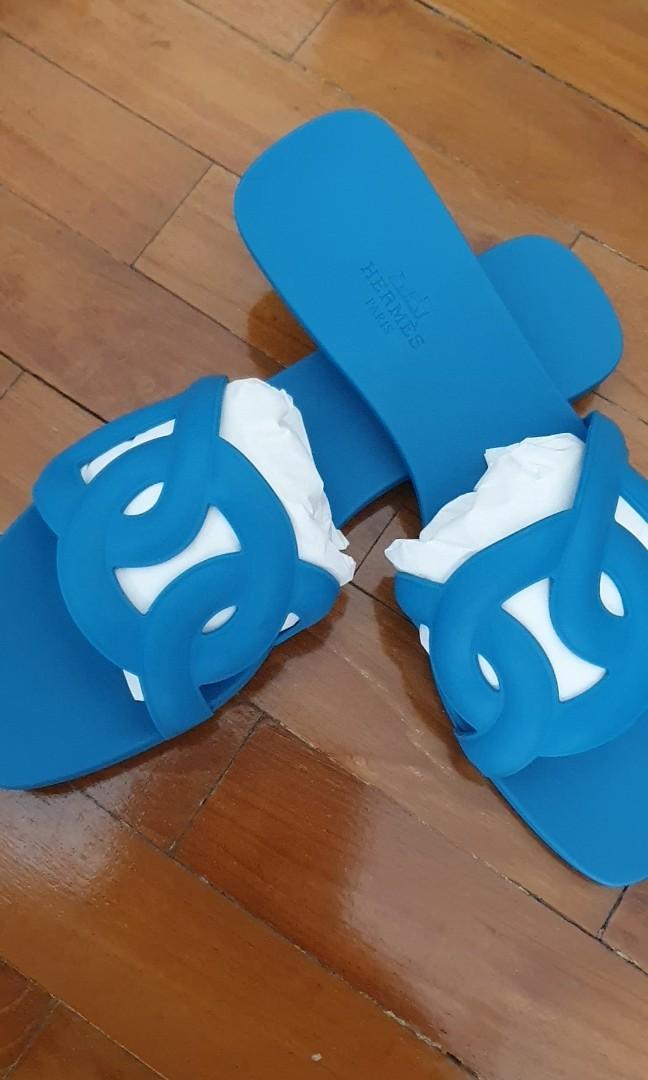 hermes aloha sandals blue