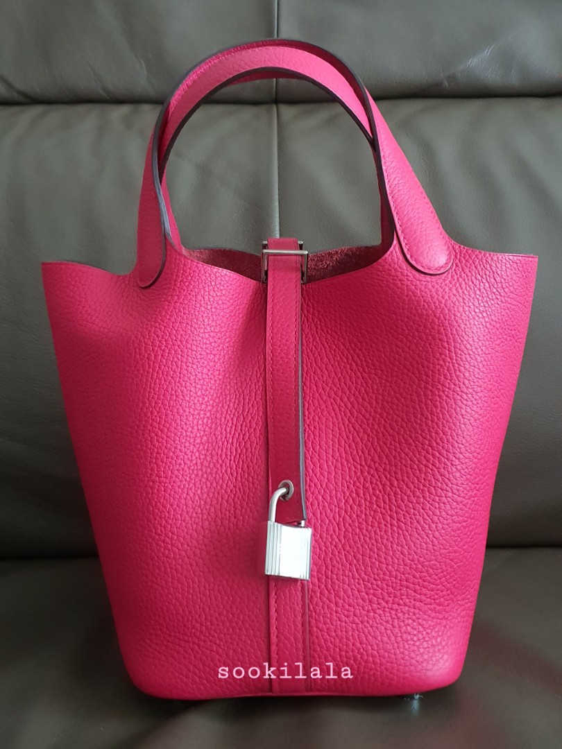 HERMES Picotin 18 Rose Extreme PHW Pink 