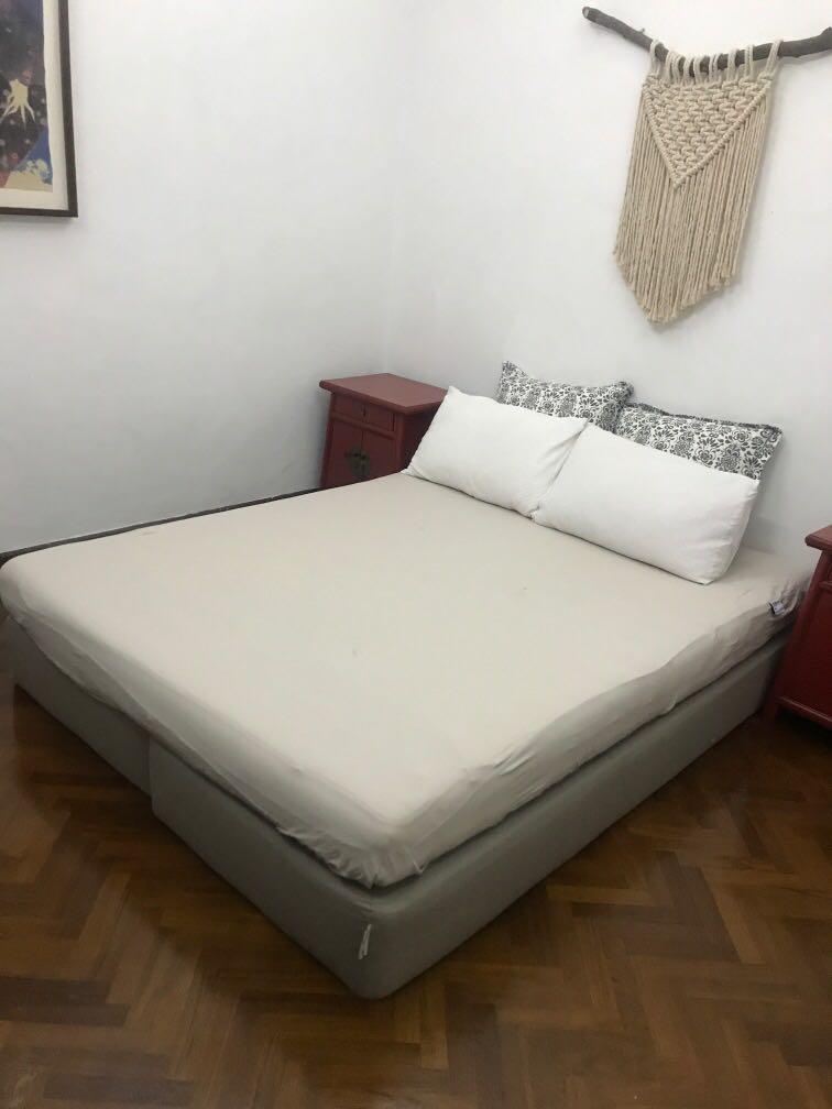 IKEA ENGERDAL Queen Size Bed (FREE), Furniture & Home Living, Furniture ...