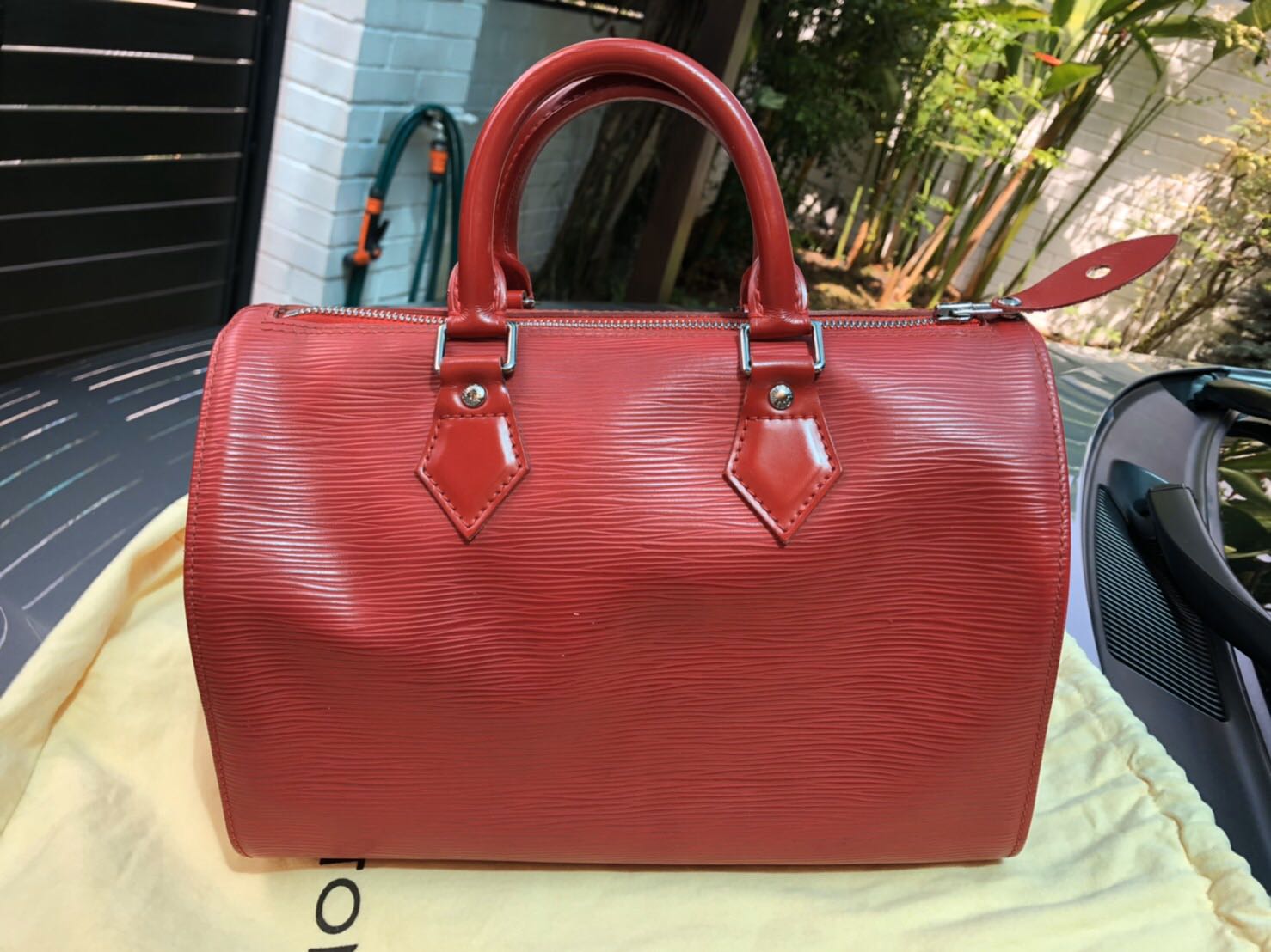 Louis Vuitton Red/Green Epi Leather Limited Editoin Speedy 25
