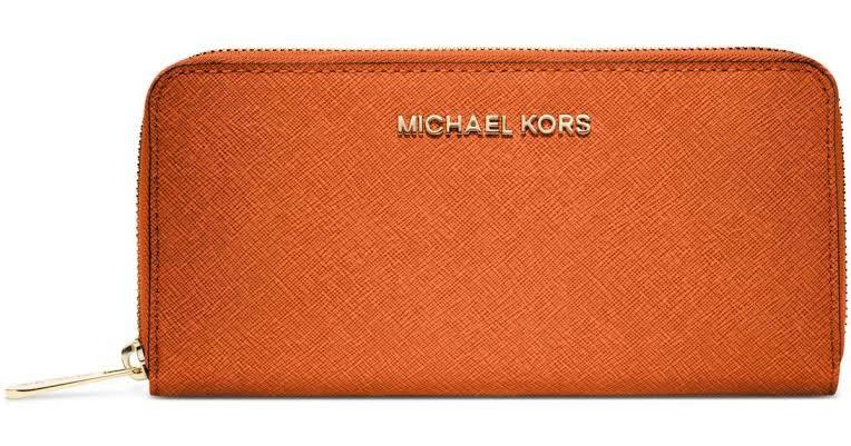 orange michael kors wallet