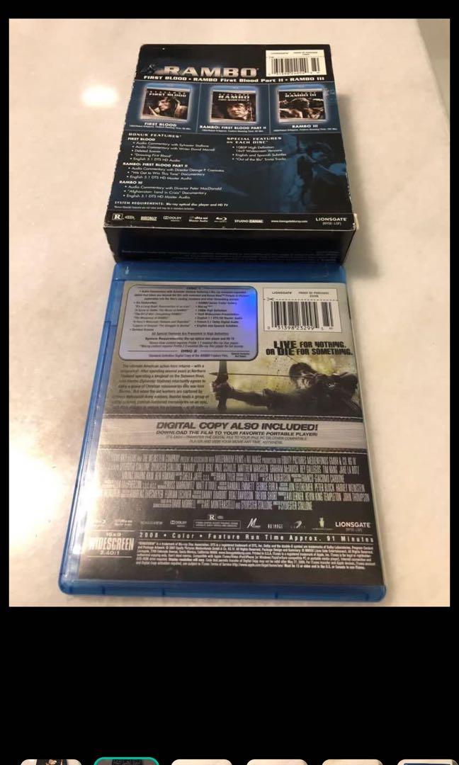Rambo Blu Ray Collection, Hobbies & Toys, Music & Media, CDs & DVDs on ...