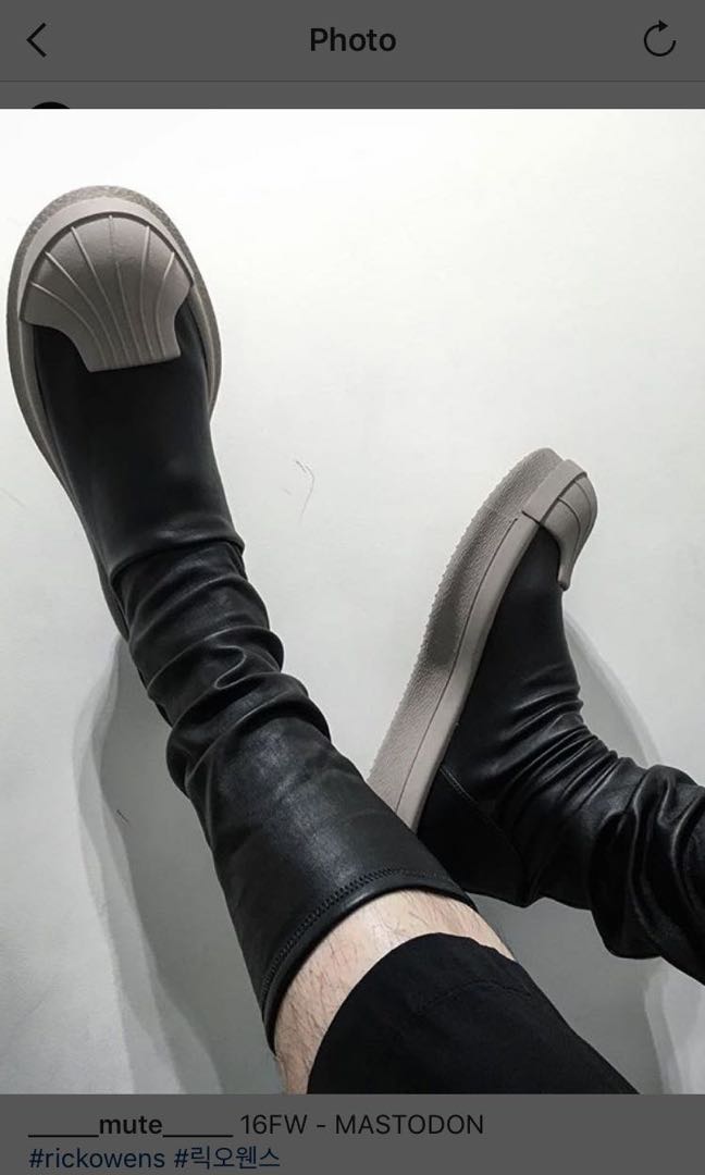 Rick Owens X Adidas Mastodon Leather Sock Shoes/Stretch Boots, Men's  Fashion, Footwear, Boots on Carousell