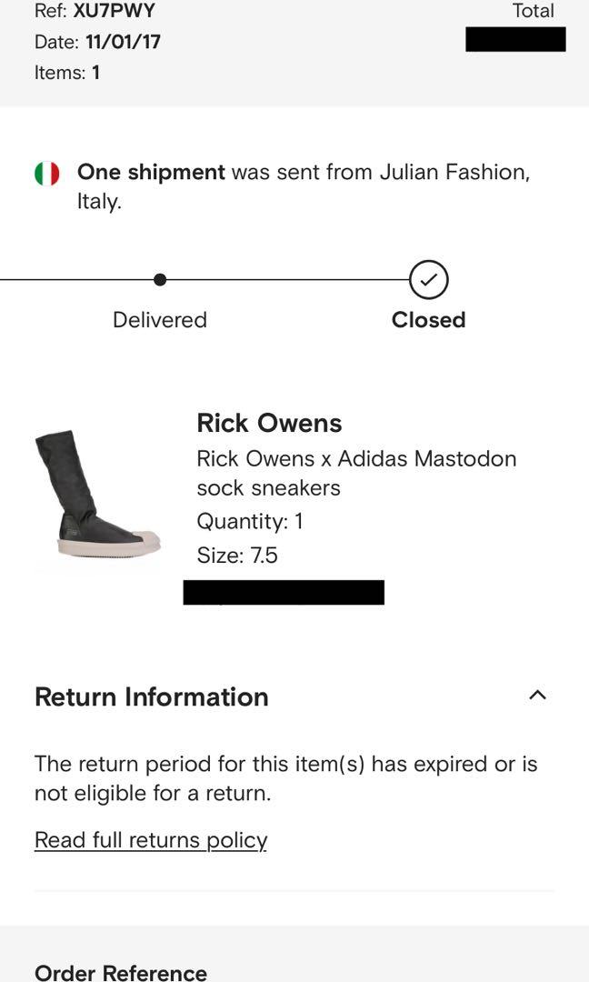 adidas exchange policy