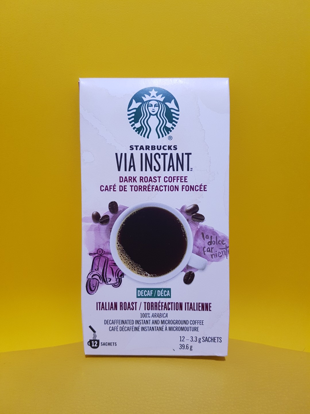 Starbucks Italiant Roast Via Instant Dark Roast Coffee 12 Sachets, Food