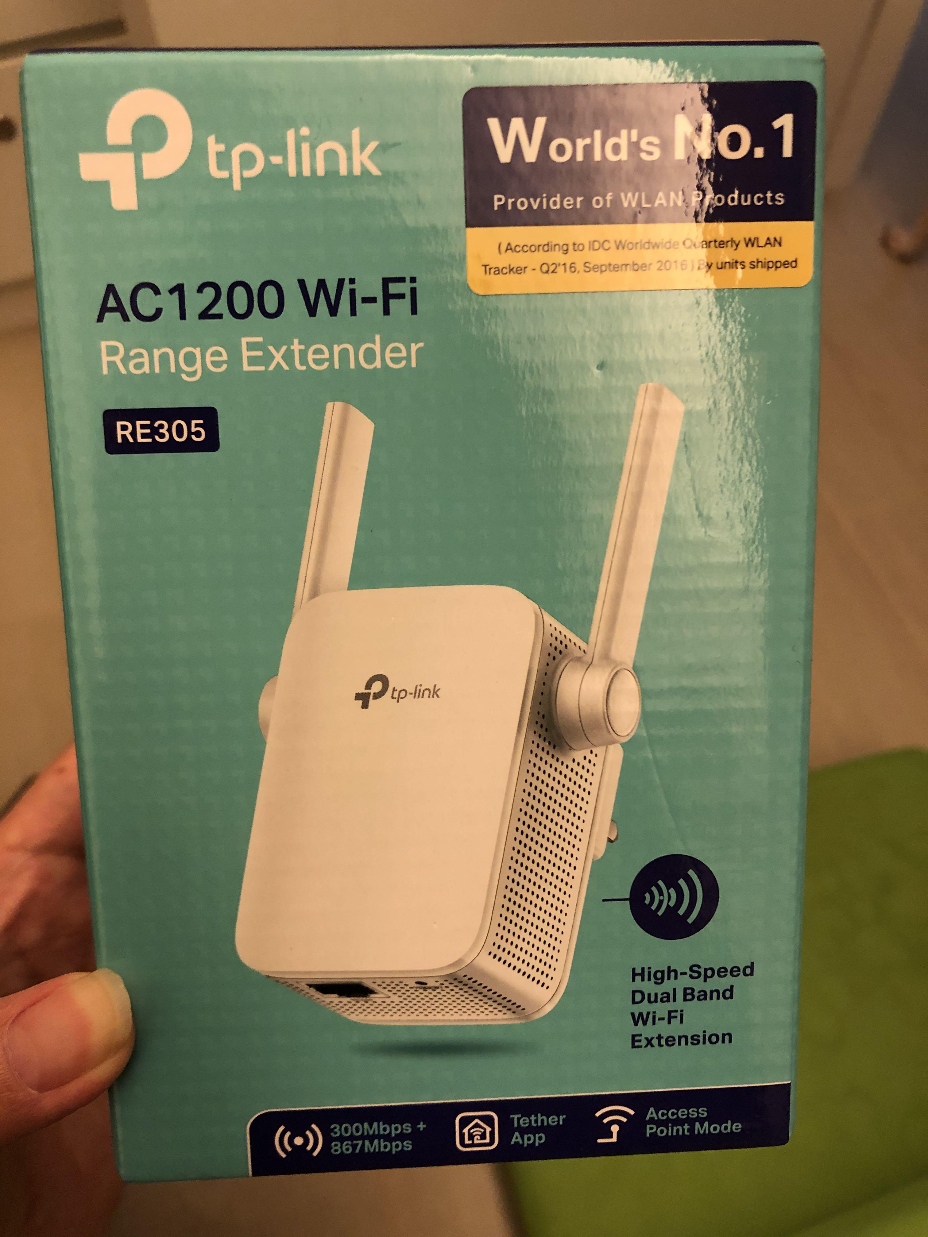 Tp Link Ac1200 Wi Fi Range Extender Re305 電子產品 電腦 平板電腦 Carousell