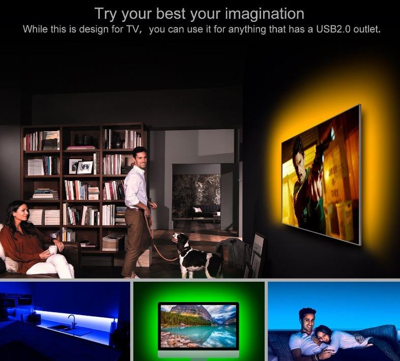 tv/mon USB led mood light /電視機/電腦螢幕/彩色背景燈帶/帶遙控/USB 