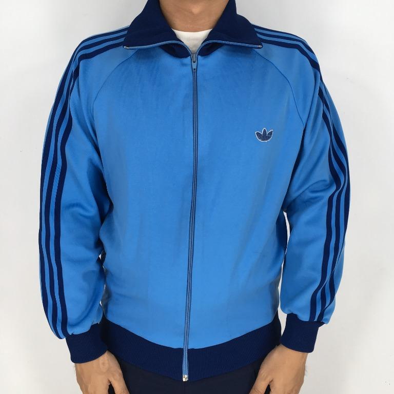 adidas trefoil jacket blue