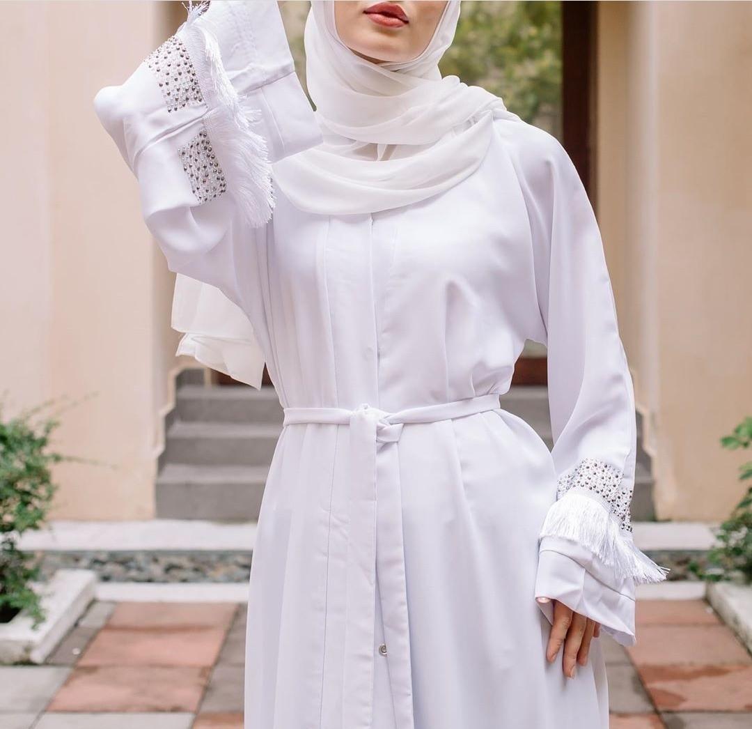 white open abaya