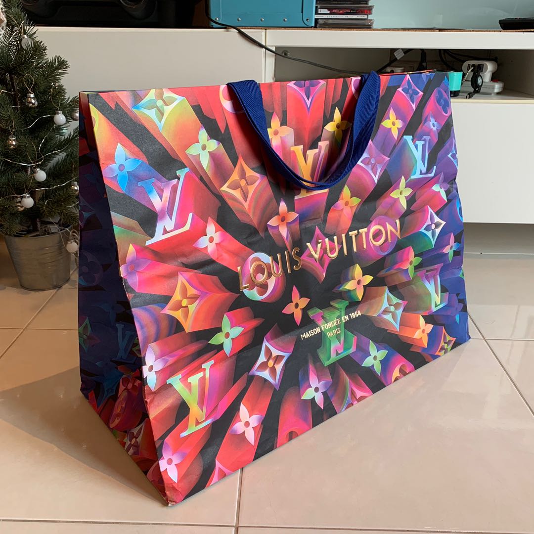 XXL Louis Vuitton Christmas limited edition paper bag, Luxury, Bags &  Wallets on Carousell
