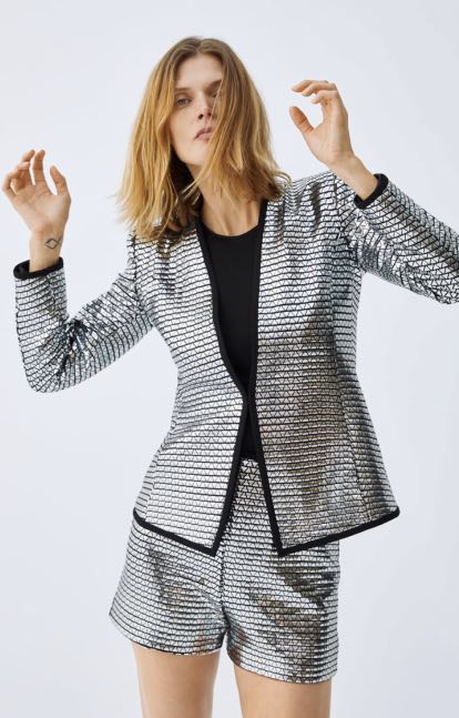 Metallic blazer sale zara