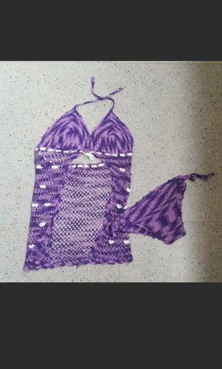 Crochet Bikini Set Cover Up Swimwear