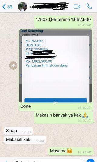 Testi pencairan limit @studio dana