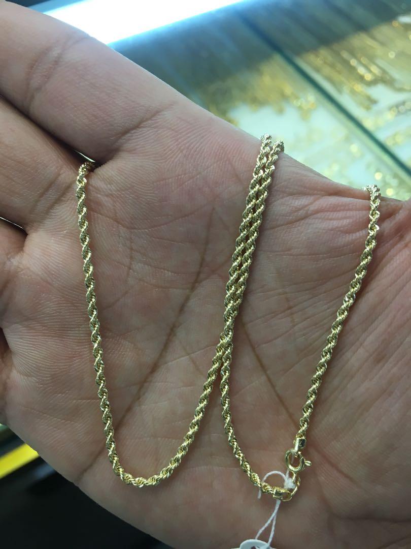2.5 Grams Size 18” 18K Saudi Gold Rope 