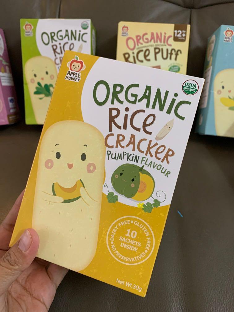 Apple Monkey Organic Rice Cracker, Babies & Kids, Nursing & Feeding