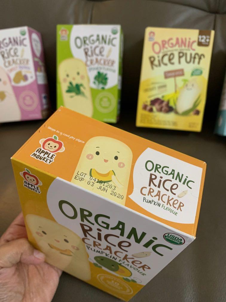 Apple Monkey Organic Rice Cracker, Babies & Kids, Nursing & Feeding