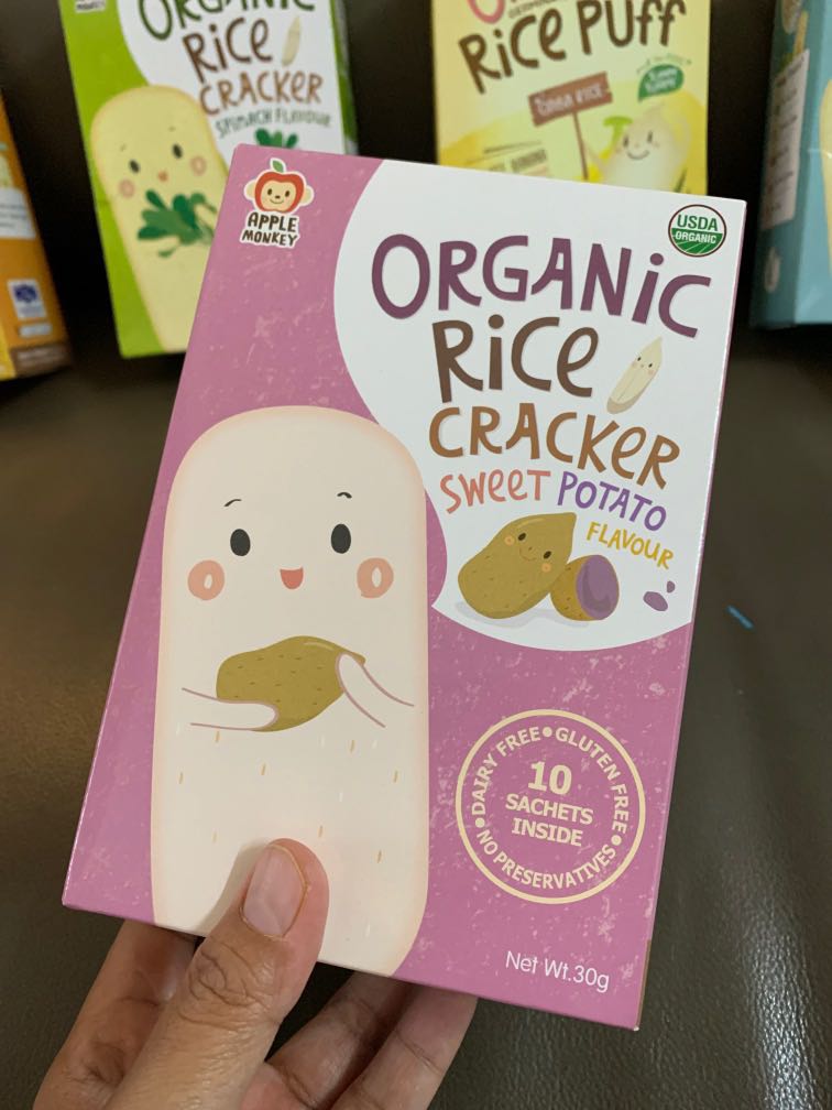 Apple Monkey Organic Rice Cracker, Babies & Kids, Nursing & Feeding