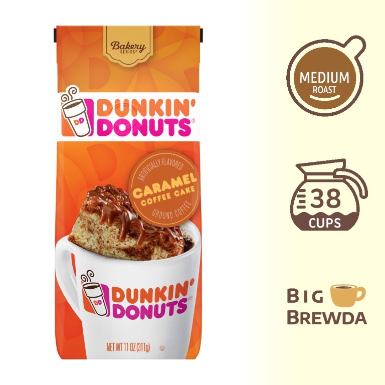 Big Brewda Dunkin Donuts Caramel Coffee Cake Bakery Series Flavored Ground Coffee 11oz 311g Food Drinks Beverages On Carousell