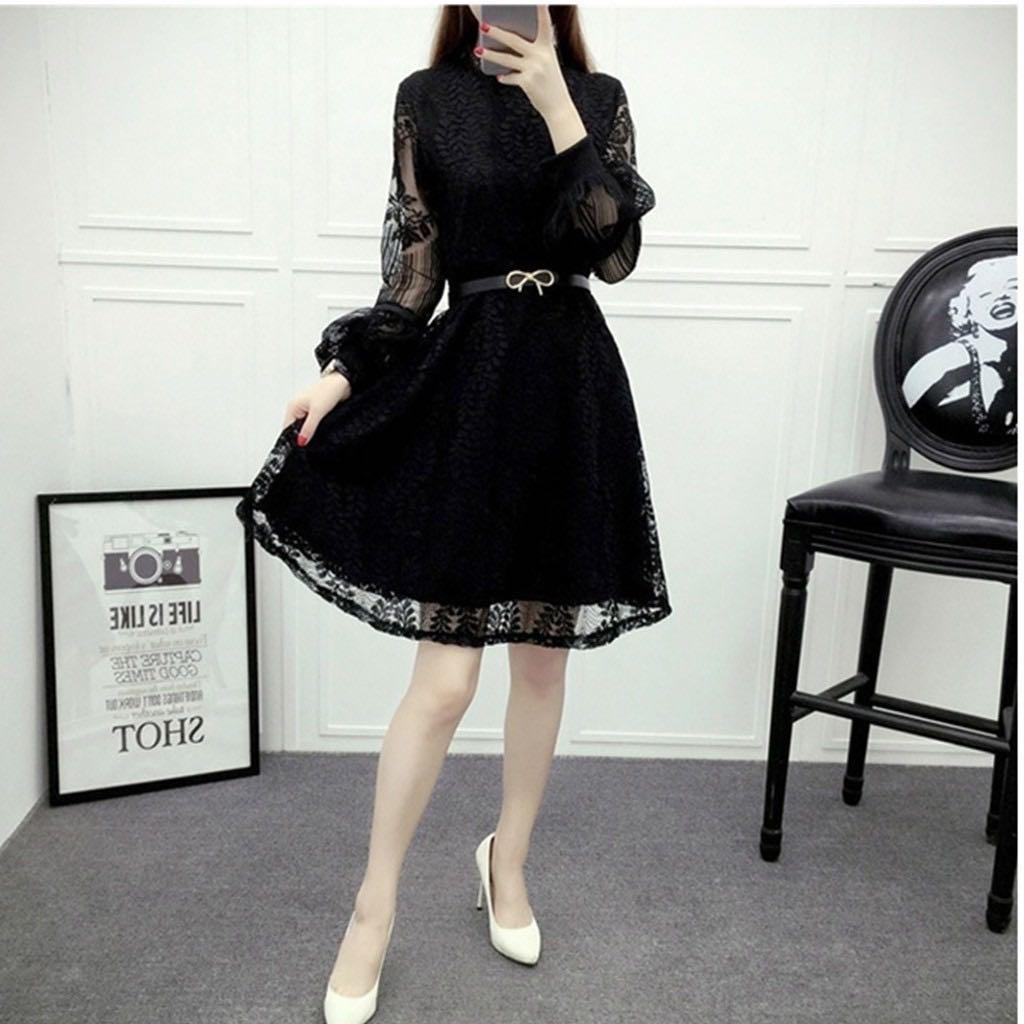 Elegant lace dress with sleeves store