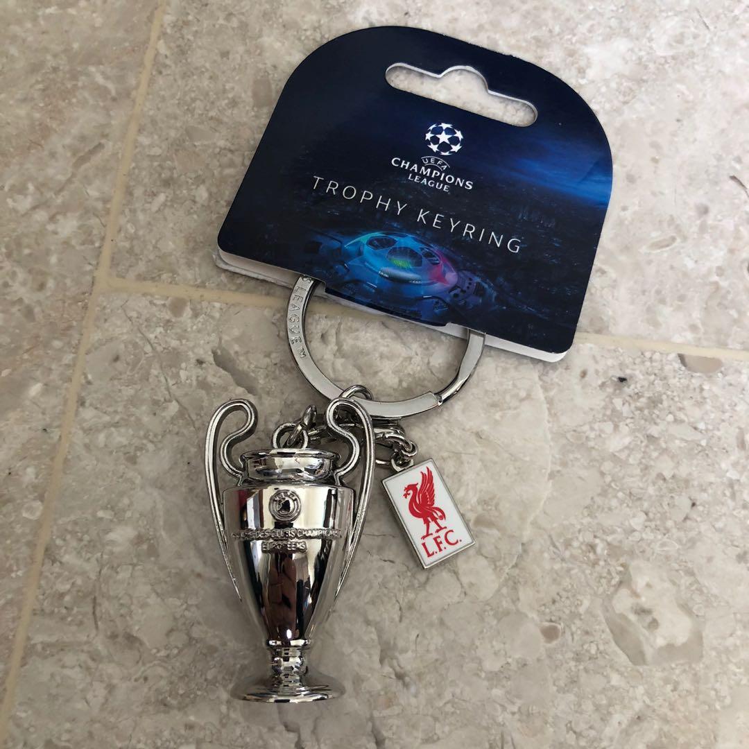 CHAMPIONS LEAGUE Liverpool FC Champion trophy Keychain metal Key Ring crest logo 