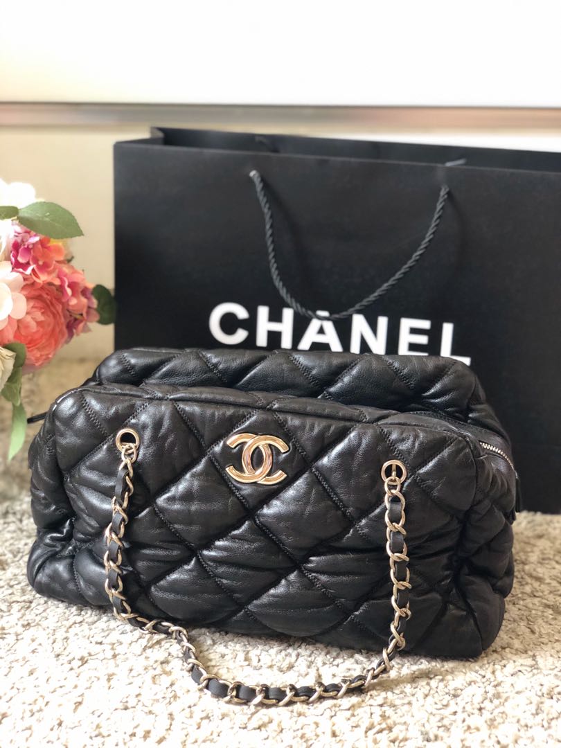 Chanel Bubble Quilted Leather Bowler Bag, Women's Fashion, Bags & Wallets,  Cross-body Bags on Carousell