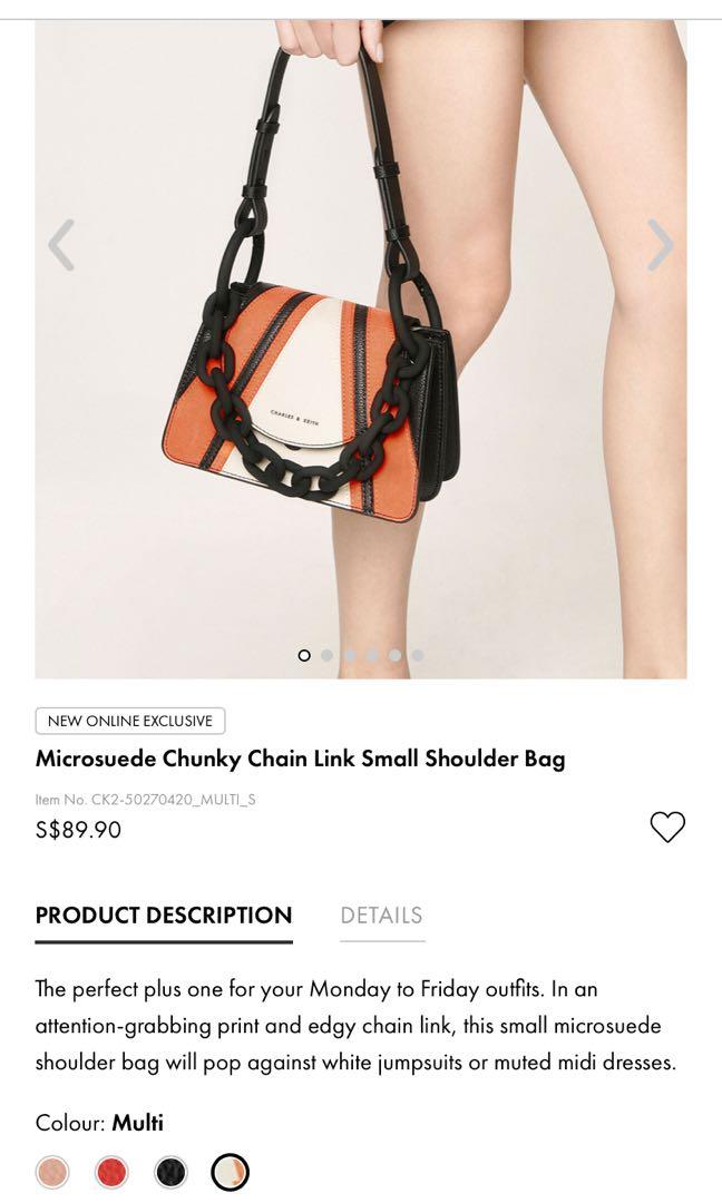 Microsuede chunky chain 2025 link shoulder bag