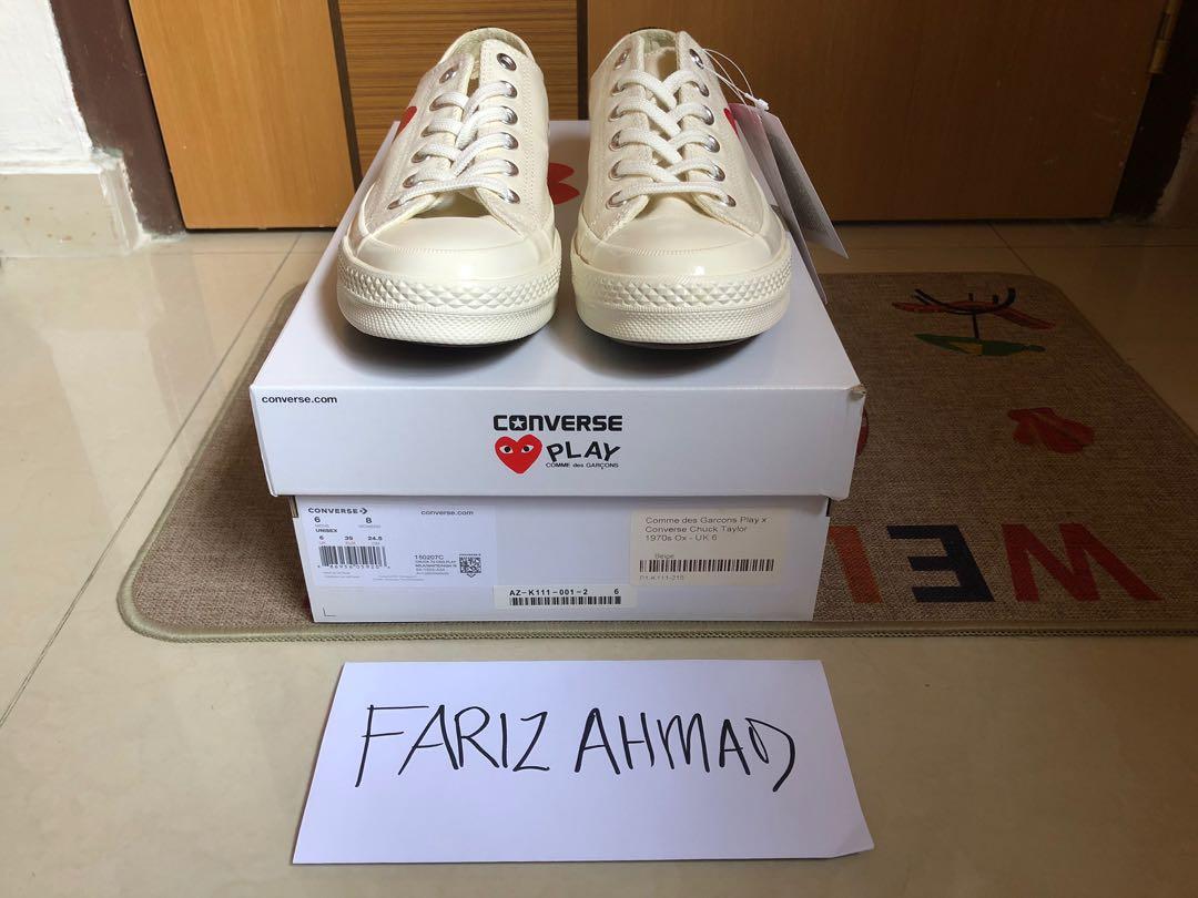 Comme Des Garcons Play X Converse Chuck Taylor 1970s Men S Fashion Footwear Sneakers On Carousell