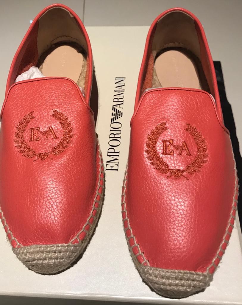 red armani shoes