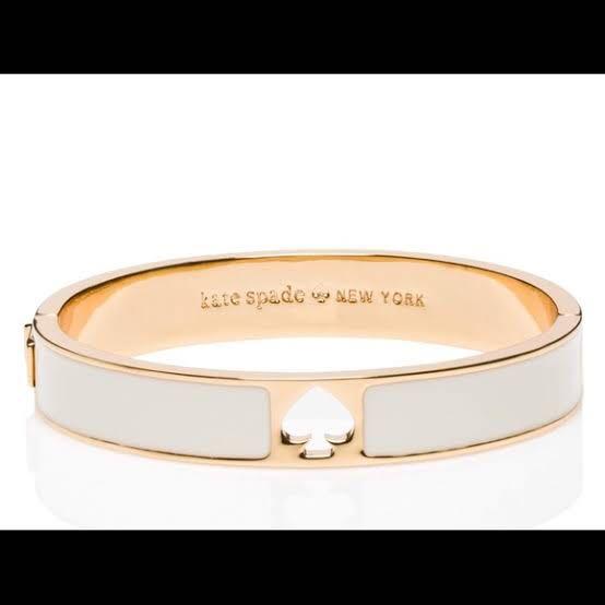 Kate Spade Hole Punch Bangle in Cream 