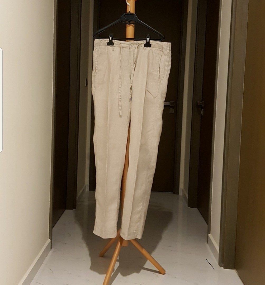 Muji Linen Pants, Men's Fashion 