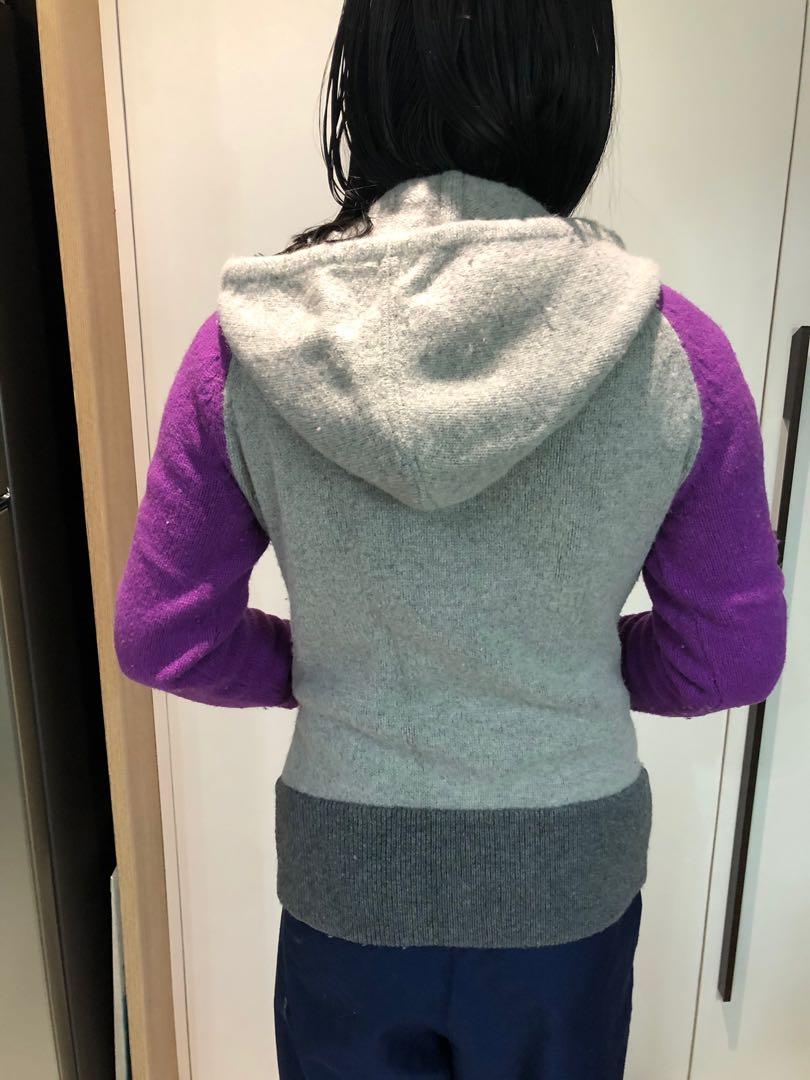 Nike Purple/Gray Jacket (Category: Coats, Jackets and Outerwear) located in Quezon City. Submitted by basille (Listing ID 272811756, Image 3). Description: Original Price: 2,700 Thick sweater material (feels knitted fabric).