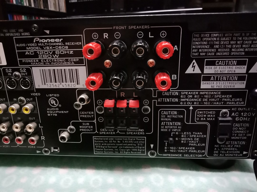 Pioneer VSXD608 5.1 Av Receiver, Audio, Soundbars, Speakers