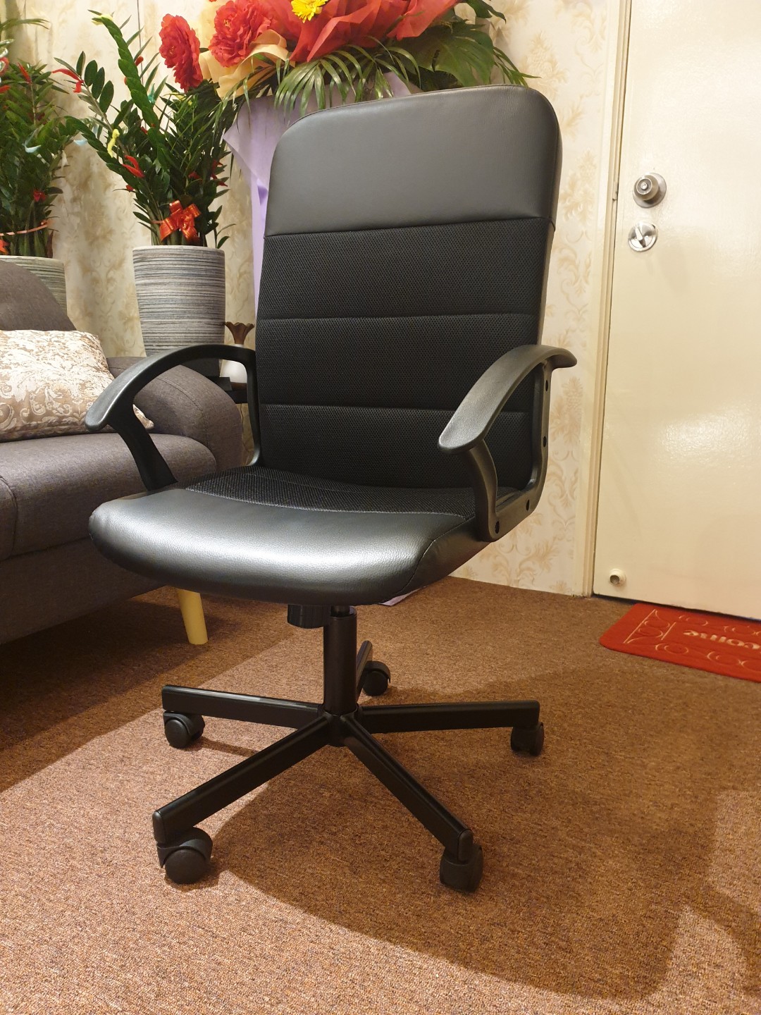 RENBERGET, Swivel chair, Bomstad black, Furniture & Home Living