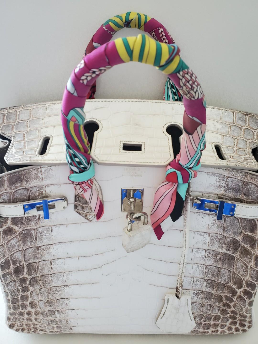 SAC BIRKIN 25 CROCODILE NILOTICUS HIMALAYA 01 BLANC milan02