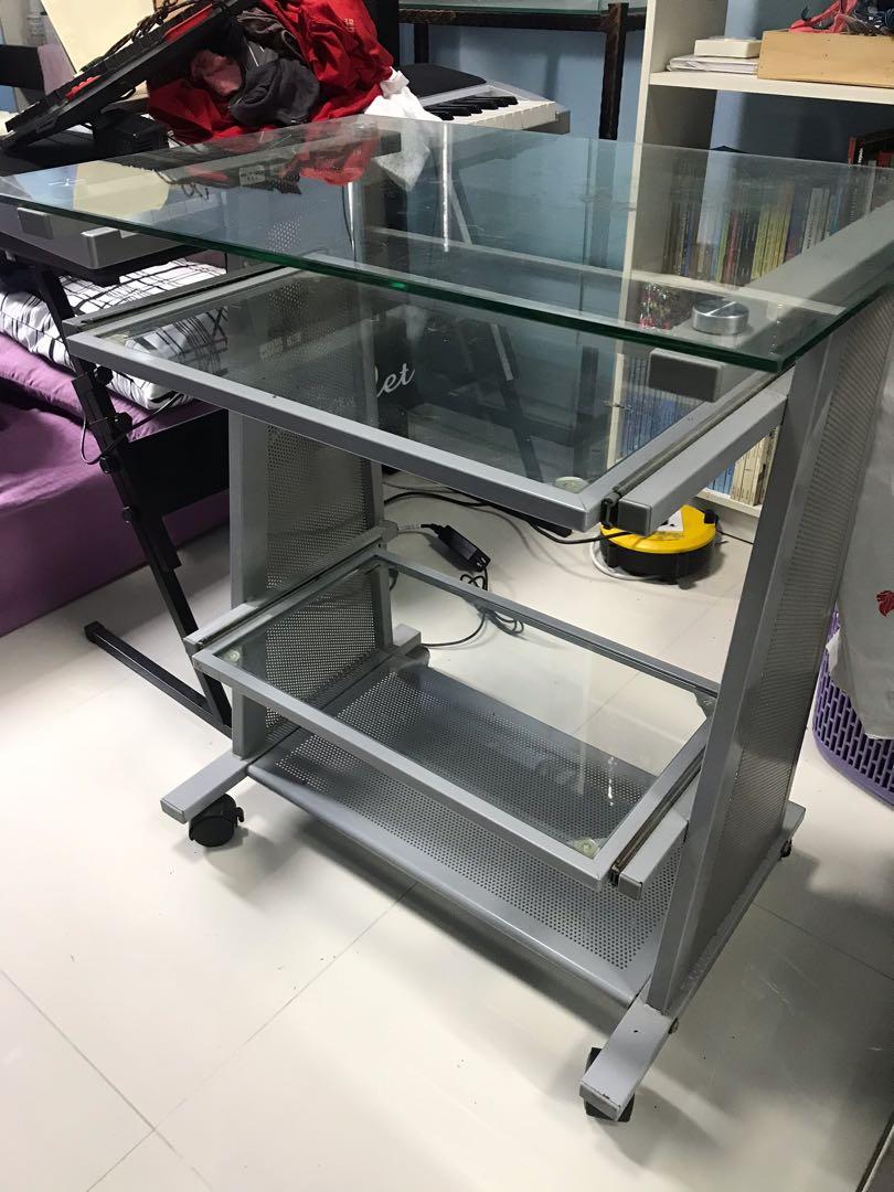 Tampered glass Study Table/Computer table, Furniture & Home Living ...
