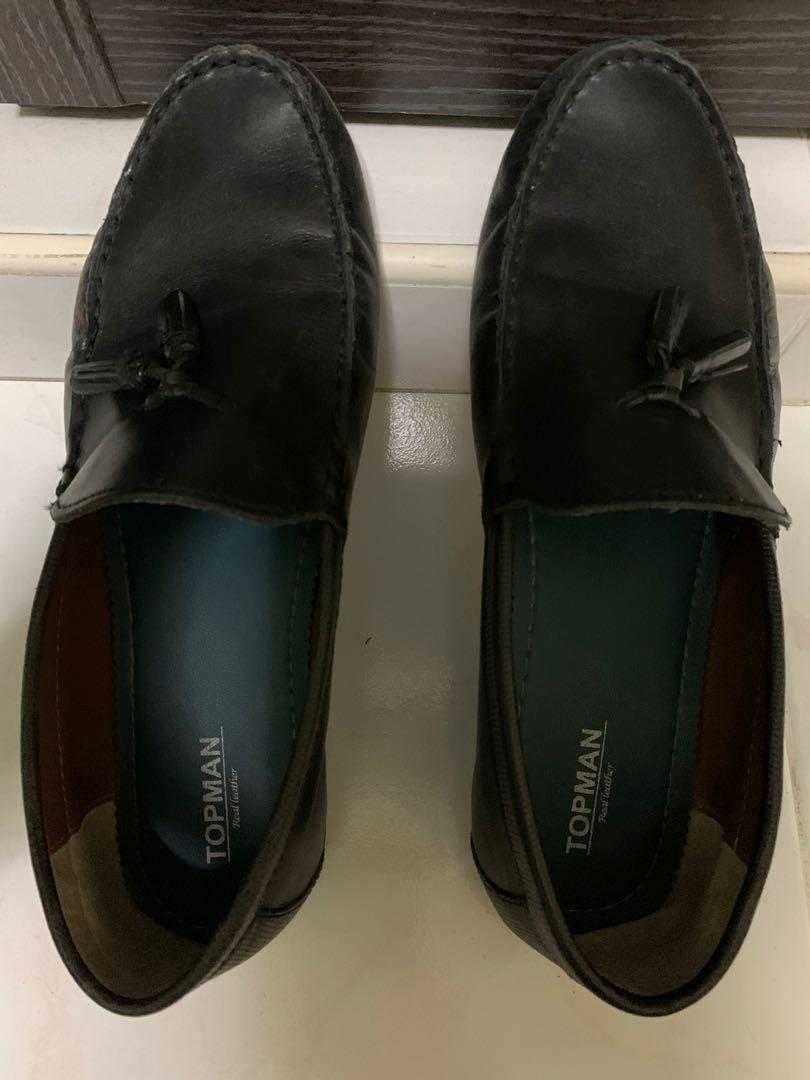 topman black loafers