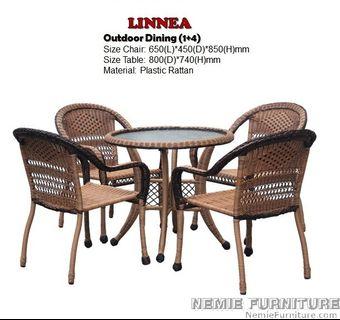 LINNEA garden table with 4 chairs