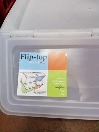 Storage box flip top 56liter megabox