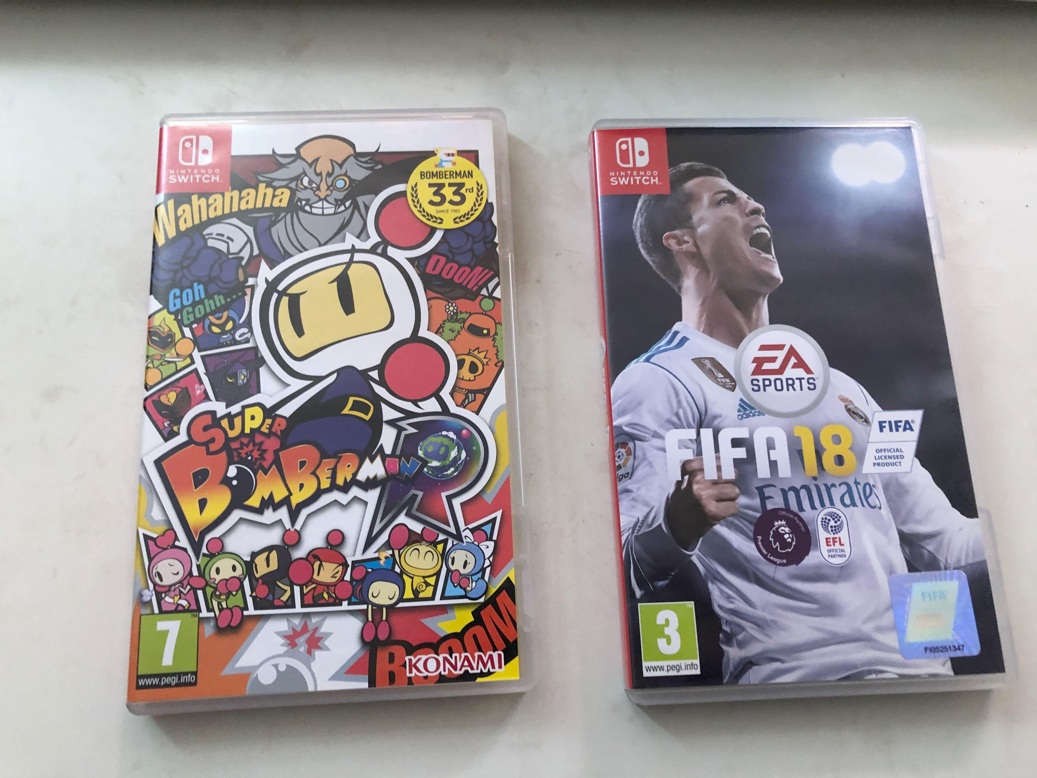 炸彈人fifa 18 電子遊戲 電子遊戲 Nintendo 任天堂 Carousell