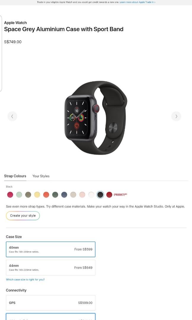 Apple Watch Series 5 Gps Cellular 40mm Space Grey Aluminium Case With Black Sport Band Electronics Others On Carousell